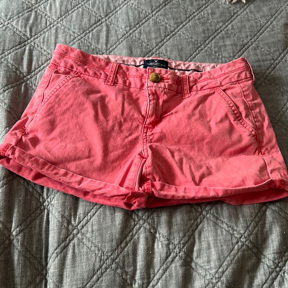 Pink Salmon Colored Stretch Shorts